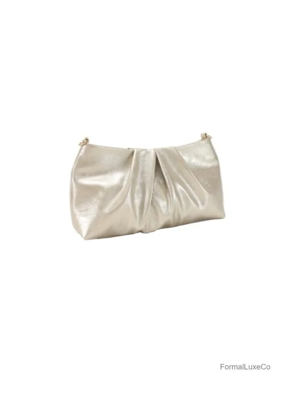 Elegant Evening Clutch with Detachable Chain Straps Faux Leather